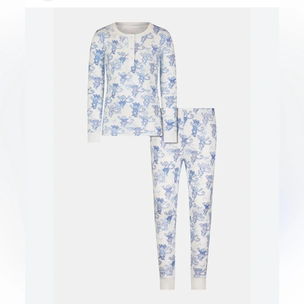 Blue Floral Kids Pajamas